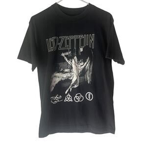 Led Zeppelin Men Medium Icarus Hellraiser Black Short Sleeve T Shirt